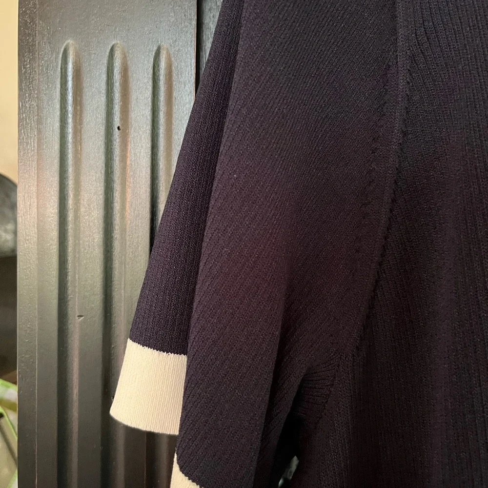 J. Crew Navy Ribbed Polo Dress with White Trim NWT 3x